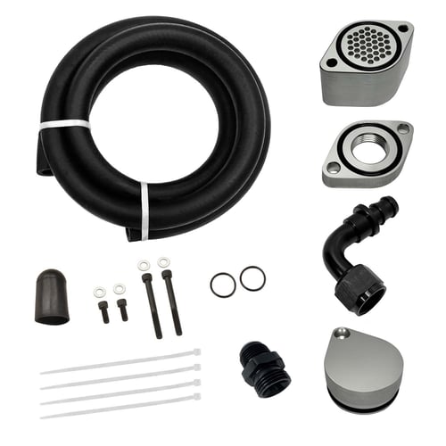 2011-2025 Ford 6.7L Powerstroke CCV Delete Kit (Silver) Crankcase Vent Reroute | EngineGo