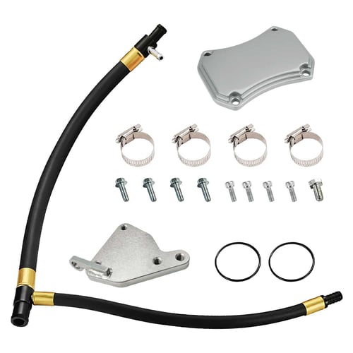 2011-2016 6.6L Duramax LML EGR Valve & Cooler Delete Kit with Block-off Plate for Chevy Silverado/GMC Sierra 2500/3500 HD Silver | EngineGo