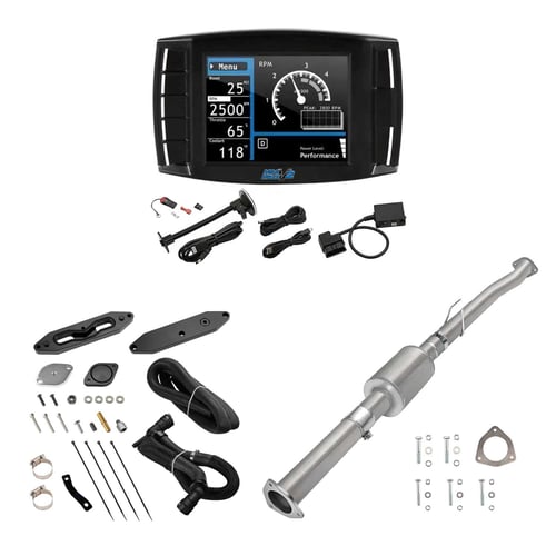 15-16 6.7L Powerstroke DPF/DEF/EGR All-in-One Delete Kit | Mini Maxx V2 Tuner, 4" DPF Delete w/ Muffler, EGR Delete Black | EngineGo