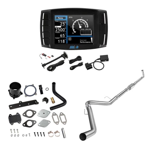 2013-2017 6.7L Cummins DPF/DEF/EGR All-in-One Delete Kit | Mini Maxx V2 Tuner, 5" Turbo-back w/ Muffler, EGR Delete Black | EngineGo