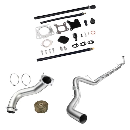2017-2019 L5P 6.6L Duramax EGR/DPF/DOC Delete Kit 5" Downpipe-Back w/o Muffler, Downpipe | EngineGo