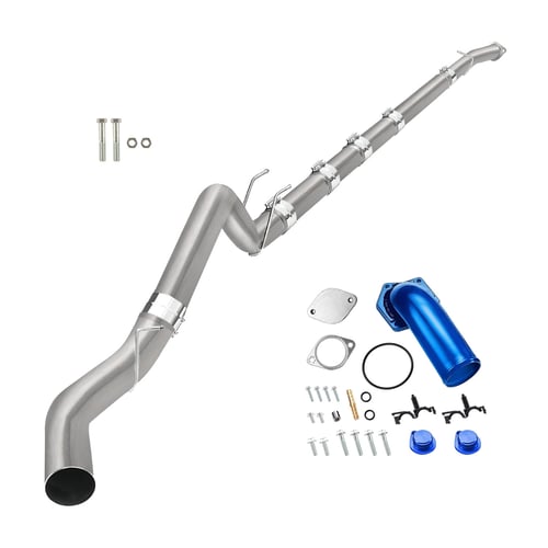 2008-2010 6.4L Powerstroke Ford F250/F350 5" Downpipe-Back, EGR Delete Blue Version