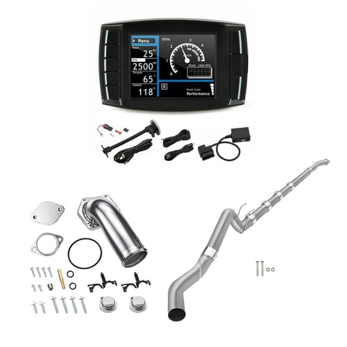 2008-2010 6.4L Powerstroke Ford F250/F350 DPF/DEF/EGR Delete 5" Downpipe-Back, Silver EGR Delete Kit