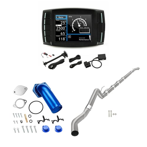 2008-2010 6.4L Powerstroke Ford F250/F350 DPF/DEF/EGR Delete 5" Downpipe-Back, Blue EGR Delete Kit
