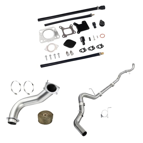 2017-2019 L5P 6.6L Duramax EGR/DPF/DOC Delete Kit 4" Downpipe-Back w/o Muffler, Downpipe | EngineGo