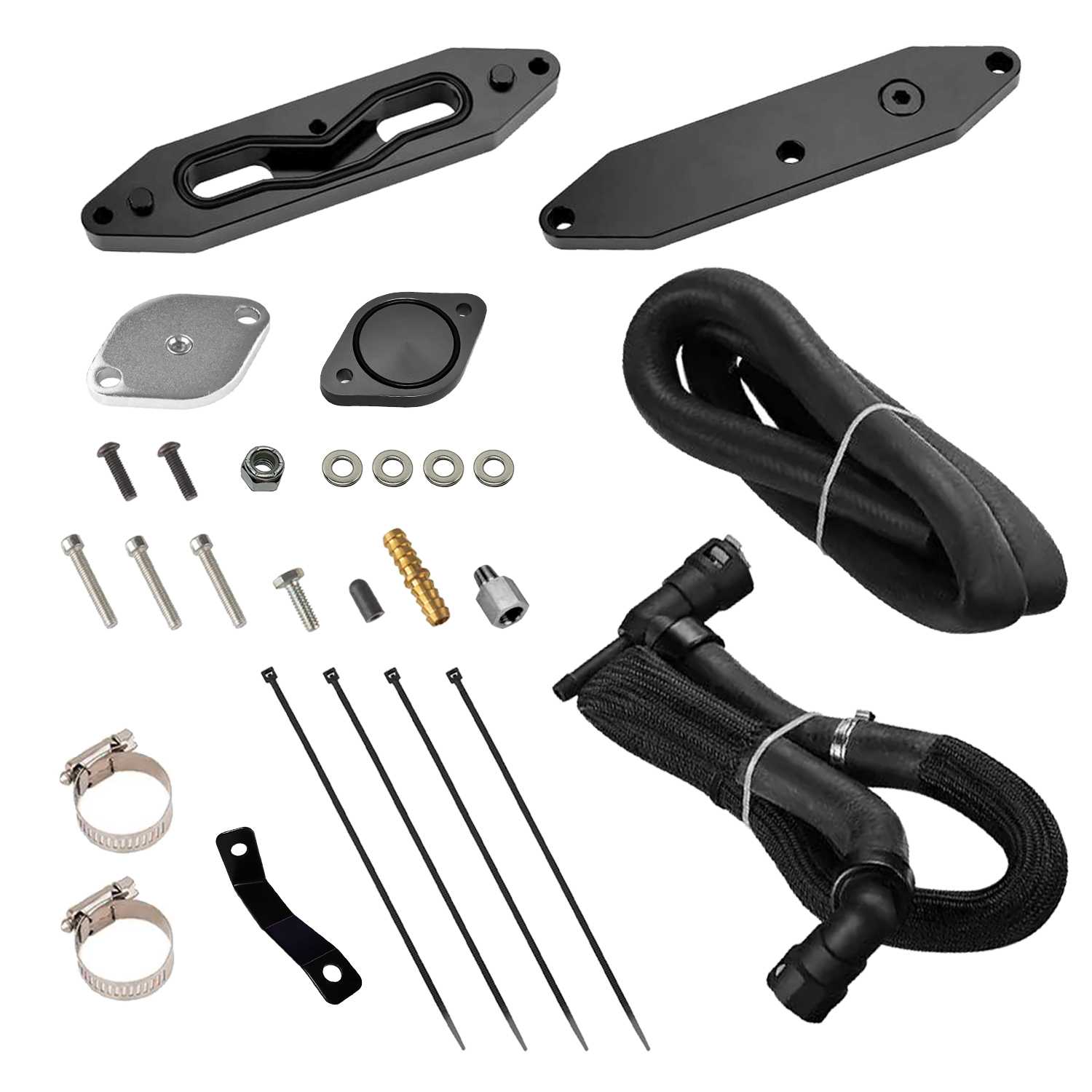 2015-2016 6.7L Powerstroke EGR Delete Kit with Coolant Bypass (Black) for Ford F250/F350/F450/F550 | EngineGo